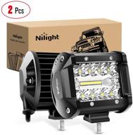 🚛 nilight 18021f-b 2pc 4inch triple row lights 60w flood spot combo 6000lm bar driving boat led off road trucks | 2 years warranty | improve seo logo