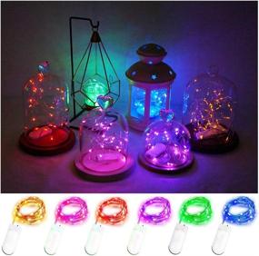 img 4 attached to LoveNite 12 Pack Battery Operated Starry String Lights with Screwdriver - 20 LED Fairy Lights on Silver Wire | Colorful Mini String Lights for DIY, Party Decor, Christmas, Halloween, Wedding (Multi Color)