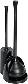img 4 attached to 🚽 Black iDesign Una Plastic Toilet Bowl Brush and Plunger Combo Set for Efficient Bathroom Cleaning and Storage - 93172