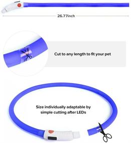 img 2 attached to 🐶 BSEEN LED Dog Collar: USB Rechargeable, Water Resistant, Cut-to-Resize Safety Collar for Small, Medium, Large Dogs
