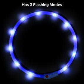 img 3 attached to 🐶 BSEEN LED Dog Collar: USB Rechargeable, Water Resistant, Cut-to-Resize Safety Collar for Small, Medium, Large Dogs