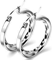 chic and trendy stainless steel two-tone twisted circle hoop earrings - a timeless statement piece logo