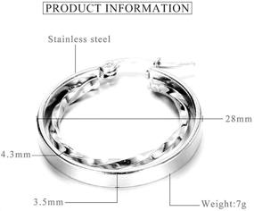 img 1 attached to Chic and Trendy Stainless Steel Two-Tone Twisted Circle Hoop Earrings - A Timeless Statement Piece