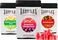 🍊 happiness in a citrus mix: explore the aromatic world of happy wax citrus soy wax melts - grapefruit mangosteen, red mandarin, lemon lime scents - long-lasting burn time of over 150 hours (6 oz total) логотип