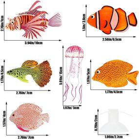 img 1 attached to 🐠 7-Piece Glowing Artificial Fish Set with 5 Colorful Styles - Aquarium Décor, Floating Ornament, Simulation Jellyfish for Fish Tank Decoration
