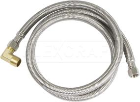 img 4 attached to 🚰 Higcraft 7ft Dishwasher Water Supply Line with 3/8" Brass Elbow Fitting, Braided Stainless Steel Hose Connector