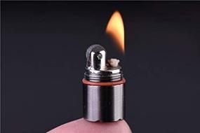 img 1 attached to 🔥 QIMEI Mini Black Capsule Lighter - World's Smallest Kerosene Lighter! Height 2.5cm/φ 1.3cm, Portable Metal Miniature EDC Gear, Waterproof Tiny Peanut Lighter (Fuel not Included)