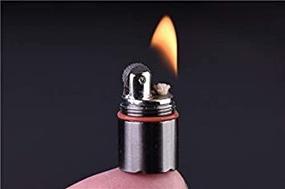 img 4 attached to 🔥 QIMEI Mini Black Capsule Lighter - World's Smallest Kerosene Lighter! Height 2.5cm/φ 1.3cm, Portable Metal Miniature EDC Gear, Waterproof Tiny Peanut Lighter (Fuel not Included)
