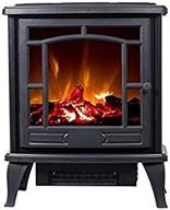 21 inch 3g plus electric fireplace heater with realistic log frame - freestanding stove portable fireplace heater, 1500w, black logo
