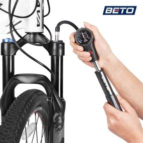 img 3 attached to Beto Bike Tire/Shock Pump MTB, 300psi High Pressure - Rear Shock & Suspension Fork, Mountain Bike/Motorcycle - Schrader & Presta Valve Adapter - Dial-Gauge, Bleed Valve, Mounting Bracket