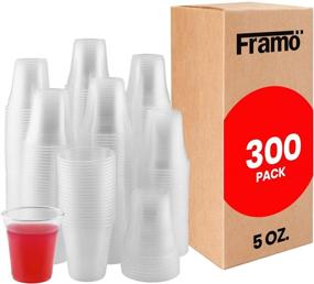 img 1 attached to 🥤 300-Pack 5 Oz Clear Plastic Cups by Framo - Great for Parties, Picnics, BBQs, Travel, and Events - Disposable Cups for Ice Tea, Juice, Soda, Coffee