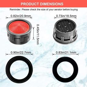 img 3 attached to 💧 OIIKI 12 Set Faucet Aerator with Flow Restrictor Insert - Replacement Parts for Bathroom or Kitchen, Including 12PCS Red Faucet Aerators, 12PCS M22 Rubber Washers, and 12PCS M24 Rubber Washers