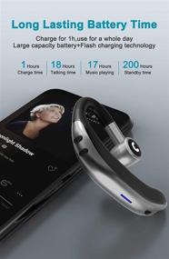 img 1 attached to 🎧 Беспроводные Bluetooth наушники V5.0 с 18 часами времени разговора и шумоподавляющим микрофоном - совместимы с iPhone и Android (серый)