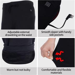 img 2 attached to 🔥 USB Heated Pants for Women - 8pcs Fast Heating Pad, Thermal Warm Soft Trousers with 3 Heat Settings (Batteries Not Included)