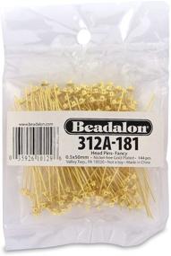 img 1 attached to 📿 Beadalon 144-Piece 2-Inch Fancy Head Pin: Premium Gold Plated - Nickel Free