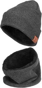 img 4 attached to Шапка Cierto Winter Beanie Hat - унисекс, ветрозащитная теплая вязаная с флисовой подкладкой для бега и велосипеда в холодную погоду