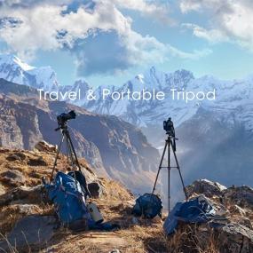 img 1 attached to 📷 Endurax 60'' Camera Tripod Stand: Ultimate Stability for Canon Nikon DSLR, including Universal Phone Holder, Bubble Level, and Carry Bag