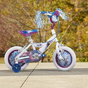 img 1 attached to 🚲 Huffy Disney Frozen 2 Kids Bikes, 12" or 16" Wheels, Easy Assembly, Handlebar Streamers with Bin Attachment