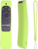 silicone protecitve case cover for samsung smart tv remote controller bn59 series，samsung remote case cover kids-friendly anti-slip shockproof anti-lost silicone case (glow green) logo