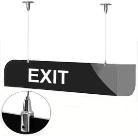 img 3 attached to 🔩 OTTFF 4Pcs 6.5ft Ceiling Sign Hanger for Advertising Glass/Arcylic Boards, LED Panel & Picture Display – Stainless Steel Wire Suspension Cable Kit for Supporting 66 lb