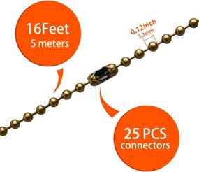 img 1 attached to 🔗 YeeBeny 192" Fan Pull Chain Extension with 25 PCS Connectors, Metal Ceiling Fan Chain Connector, Stainless Steel Bead Chain - 3.2mm Diameter, Bronze