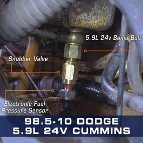 img 2 attached to 🔧 GlowShift Fuel Pressure Banjo Bolt Sensor Thread Adapter for 24-Valve 5.9L Dodge Ram 2500 3500 Cummins Diesel 1998.5-2007.5 - Easy Installation on Fuel Filter Housing - Includes Crush Washers