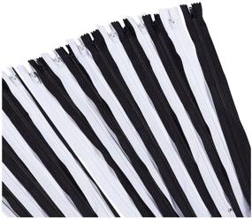 img 4 attached to 🔢 100 Pack of Juvale Size 5 Nylon Coil Zippers, 50 Black and 50 White, 12 inches