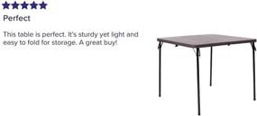 img 1 attached to 🟫 Square Bi-Fold Brown Wood Grain Plastic Folding Table with Carrying Handle by Flash Furniture - 2.83 Feet