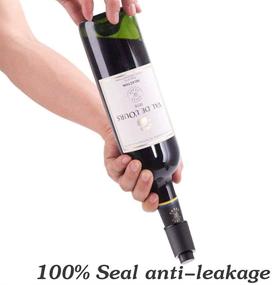 img 1 attached to Wine Bottle Stopper - TOONEV Vacuum Pump Preserves Wine Freshness, Reusable Sealer Plug for Plastic Bottles, Black (2 pieces)