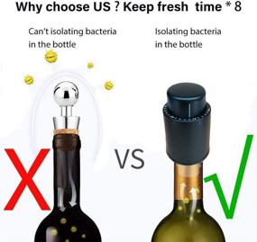 img 2 attached to Wine Bottle Stopper - TOONEV Vacuum Pump Preserves Wine Freshness, Reusable Sealer Plug for Plastic Bottles, Black (2 pieces)