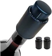 wine bottle stopper - toonev vacuum pump preserves wine freshness, reusable sealer plug for plastic bottles, black (2 pieces) логотип