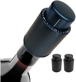 img 4 attached to Wine Bottle Stopper - TOONEV Vacuum Pump Preserves Wine Freshness, Reusable Sealer Plug for Plastic Bottles, Black (2 pieces)