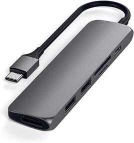 img 1 attached to 💻 Satechi Slim Aluminum Type-C Multi-Port Adapter V2: USB-C PD, 4K HDMI, Micro/SD Card Readers, USB 3.0 - Compatible with MacBook Pro & iPad Pro 2020 (Space Gray)