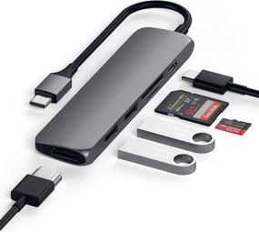 img 2 attached to 💻 Satechi Slim Aluminum Type-C Multi-Port Adapter V2: USB-C PD, 4K HDMI, Micro/SD Card Readers, USB 3.0 - Compatible with MacBook Pro & iPad Pro 2020 (Space Gray)