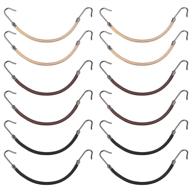 💇 15-piece hair tie set: elastic hook ponytail holders in black, brown, and blonde shades logo