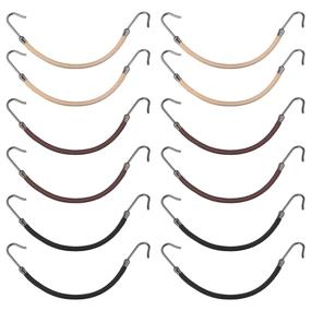 img 4 attached to 💇 15-Piece Hair Tie Set: Elastic Hook Ponytail Holders in Black, Brown, and Blonde Shades