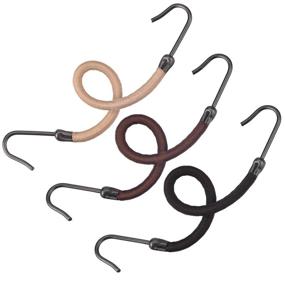 img 1 attached to 💇 15-Piece Hair Tie Set: Elastic Hook Ponytail Holders in Black, Brown, and Blonde Shades