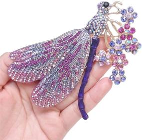 img 2 attached to 🦋 Women's Colorful Bouquet Insect Dragonfly Brooch with Austrian Crystal and Enamel by EVER FAITH