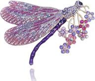 🦋 women's colorful bouquet insect dragonfly brooch with austrian crystal and enamel by ever faith logo
