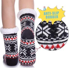 img 3 attached to Детские носочки-шлепанцы YEBING: Милые 🧦 теплые зимние носки с фетровыми животными и накладками