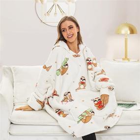 img 2 attached to THREE POODLE Wearable Blanket Hoodie – Oversized Hooded Blanket with Big Pocket for Ultimate Warmth and Comfort