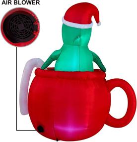 img 1 attached to 🦖 6 FT Tall Inflatable Dinosaur Mug with Built-in LEDs for Christmas Party – Lawn Decorations & Festive Blow-Up Inflatables