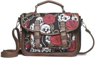 👜 vintage shoulder bag skull crossbody satchel for women - canvas small handbag logo