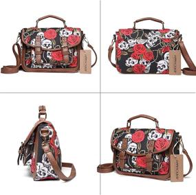 img 3 attached to 👜 Vintage Shoulder Bag Skull Crossbody Satchel for Women - Canvas Small Handbag