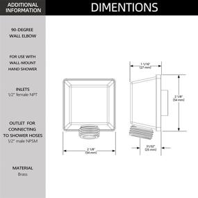 img 3 attached to Chrome Square Wall Elbow: Perfect for Hand Held Showers