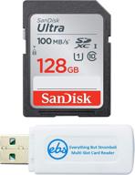 📷 sandisk 128gb ultra sdxc карта памяти | совместим с камерами nikon coolpix l340, b500, a10, l32, s7000, a300, p900 | uhs-i класс 10 | набор с читалкой карт памяти everything but stromboli (sdsdunr-0128g-gn6in) логотип