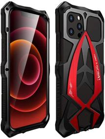 img 4 attached to 📱 KumWum Military Grade Protector for iPhone 12 Pro Max Case - Shockproof Full Body Cover - Black + Red