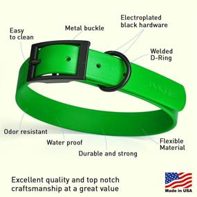 img 2 attached to 🐾 High-Performance Dogline Biothane Waterproof Dog Collar - Coated Nylon Webbing with Black Hardware for Easy Care & Odor-Proof, Suitable for Small, Medium, or Large Dogs - Easy to Clean
