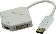 адаптер dp на hdmi vga dvi displayport на hdmi 4k адаптер 3 в 1 конвертер display port на hdmi vga dvi мужской в женский золоченный алмазной формы (белый) логотип