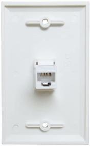 img 3 attached to 💻 ESYLink 1 Port Ethernet Wall Plate - Single Gang Cat6 RJ45 Cable Cover Plate - White